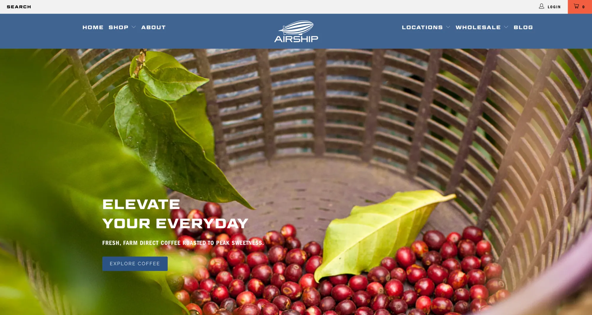 Airship Coffee Homepage